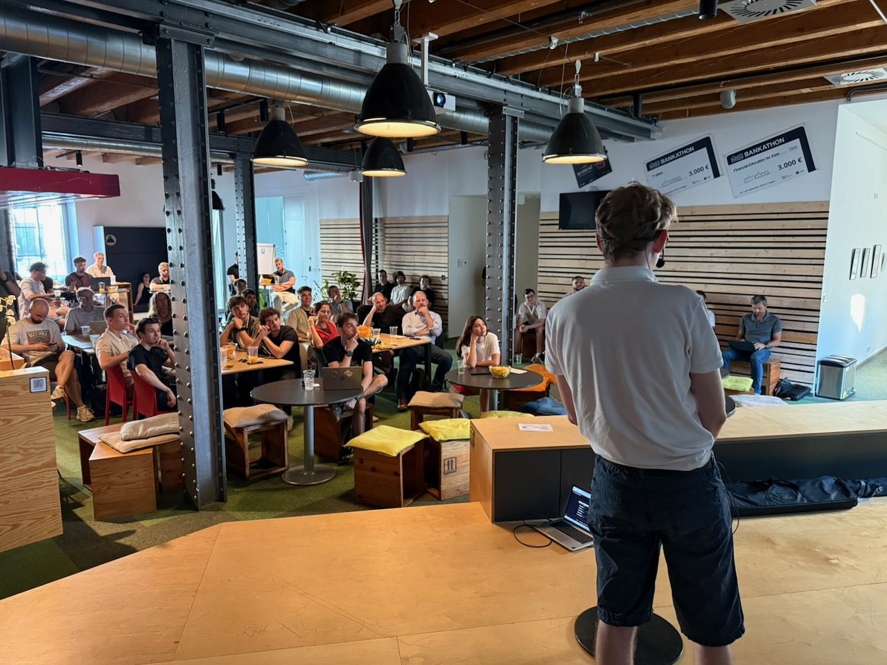 Full room listening to the opening of Builders Night